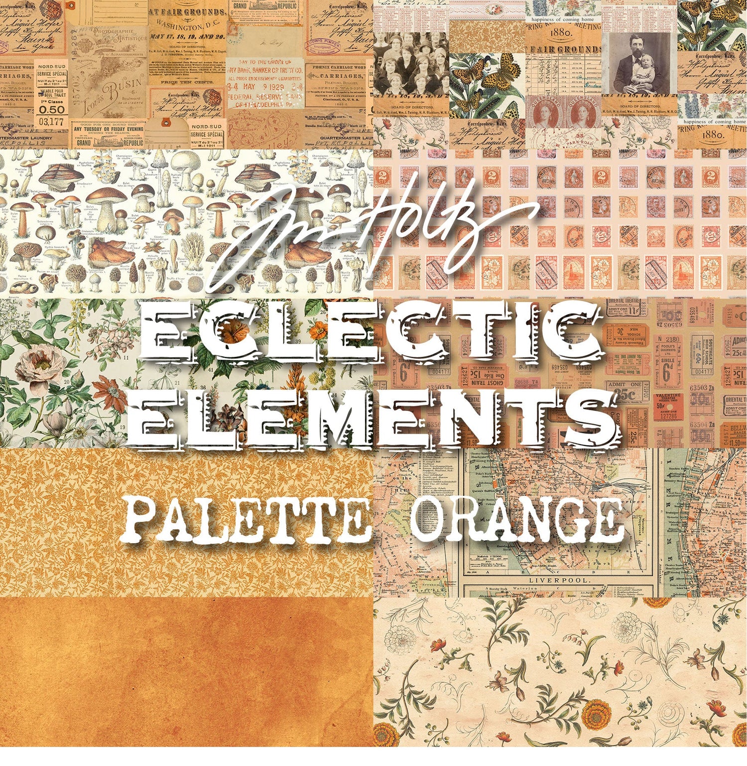 Eclectic Elements Palette Orange Collection (Pre-Order Ships in December) by Tim Holtz with Free Spirit Fabrics