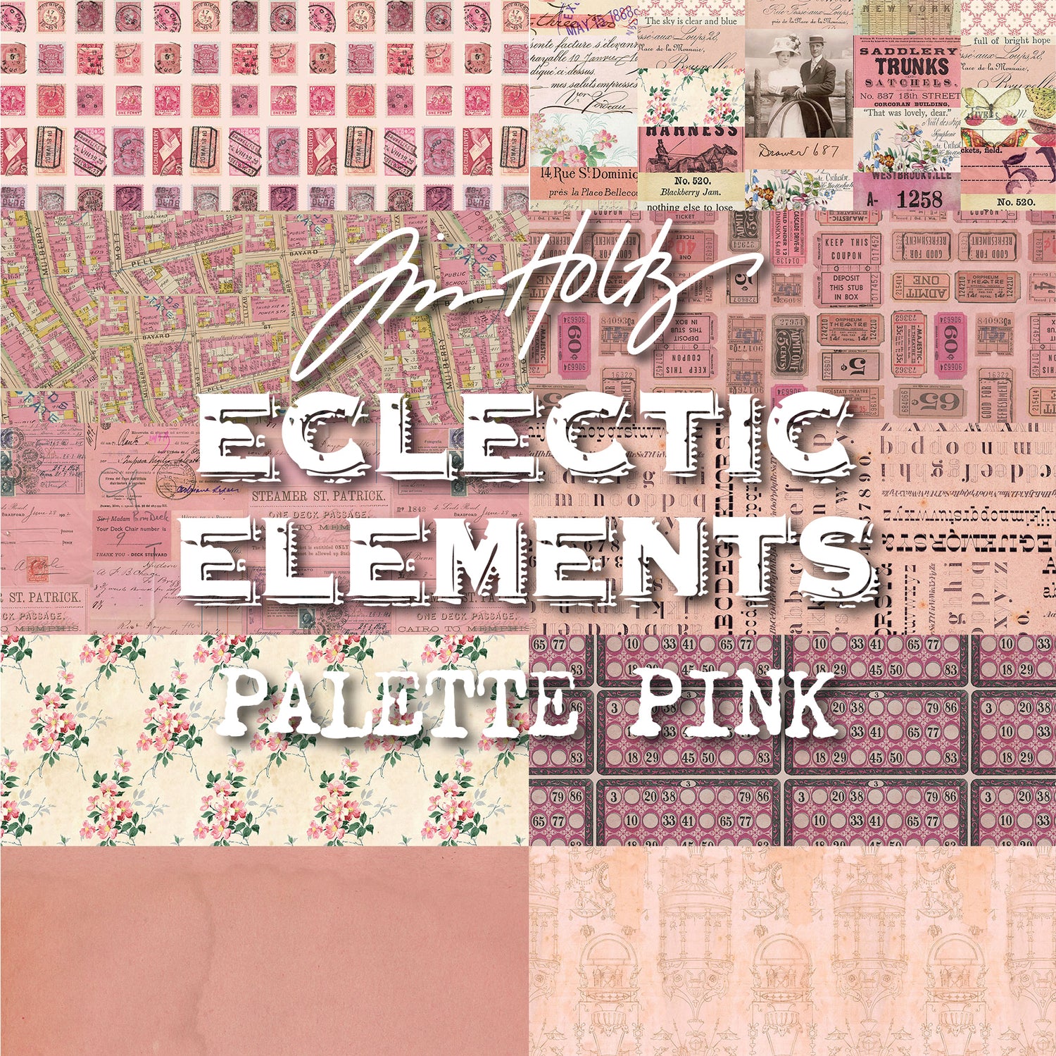 Eclectic Elements Palette Pink Collection (Pre-Order Ships in October) by Tim Holtz with Free Spirit Fabrics