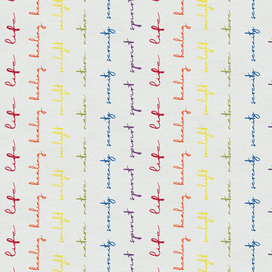 Pride Stripes Writing (Half yard cut) - Love is Love Pride Fabrics - Mx Domestic