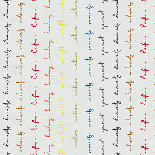 Pride Stripes Writing Philadelphia (Half yard cut) - Love is Love Pride Fabrics - Mx Domestic