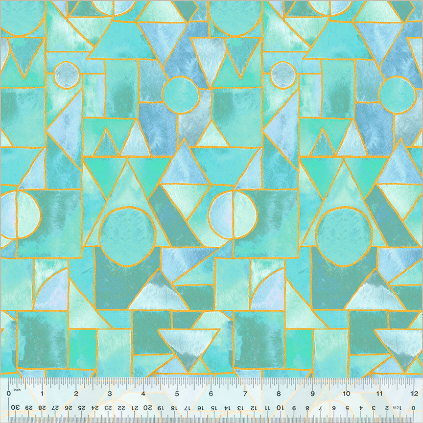 Ebb & Flow - Sea Glass, Larimar, (Half Yard Cut) Cotton by Essoldo Design with Windham Fabrics