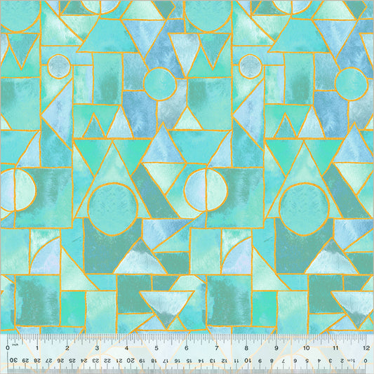 Ebb &amp; Flow – Seeglas, Larimar, (Halber Yard Schnitt) Baumwolle von Essoldo Design mit Windham Fabrics