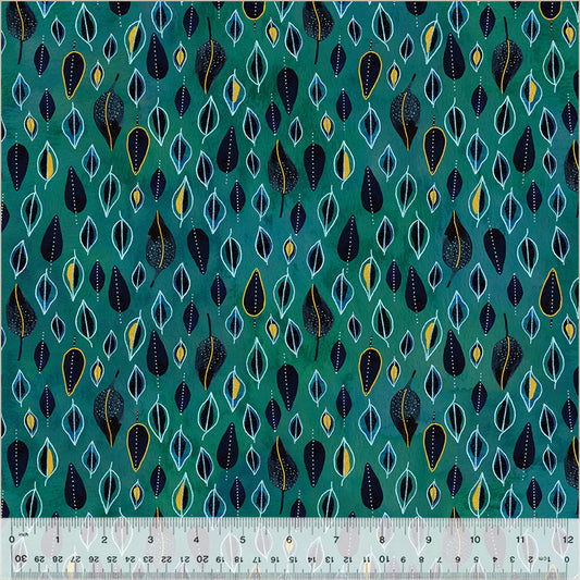 Ebb & Flow - Trickle, Emerald, (Half Yard Cut) Cotton by Essoldo Design with Windham Fabrics