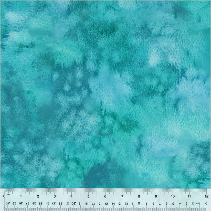 Ebb & Flow - Saltaire, Turquoise, (Half Yard Cut) Cotton by Essoldo Design with Windham Fabrics