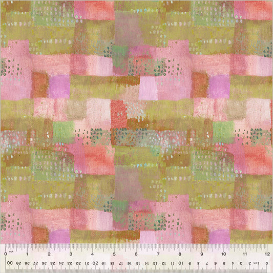 Grounded - Mismatched, Dragon Fruit (Half Yard Cut) by Maria Carluccio with Windham Fabrics