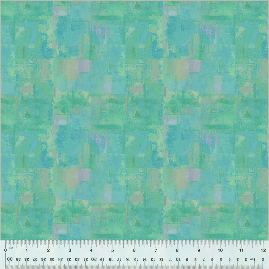 Grounded - Quiet Space, Aqua (Half Yard Cut) by Maria Carluccio with Windham Fabrics