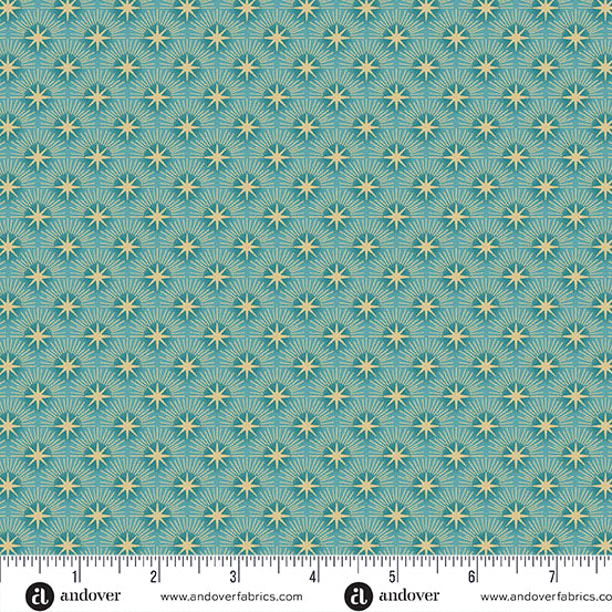 Luna by Makower UK PRE-ORDER SHIPS OCTOBER - Teal Glow (Half Yard Cut) with Andover Fabrics