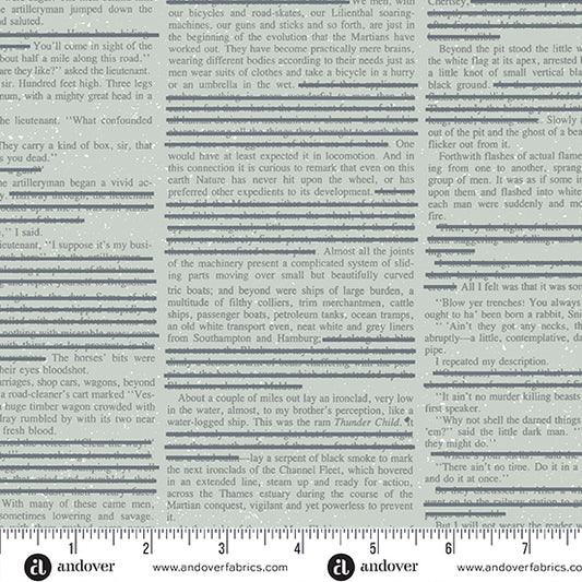 Scrawl - Redacted Redux in Soot PRE-ORDER SHIPS IN SEPTEMBER (Half Yard Cut) by Giucy Giuce with Andover Fabrics