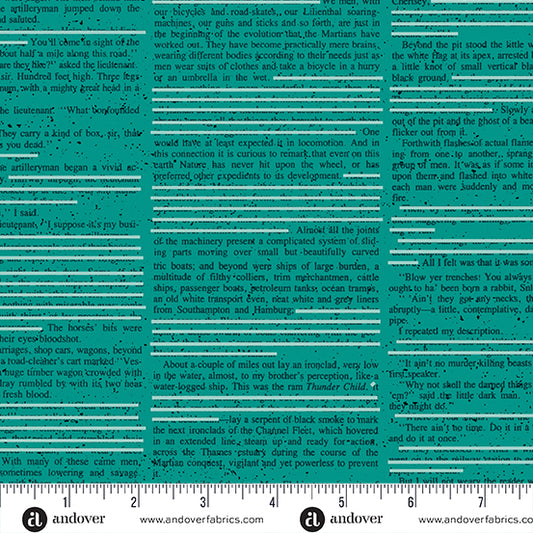 Scrawl - Redacted Redux in Cyan PRE-ORDER SHIPS IN SEPTEMBER (Half Yard Cut) by Giucy Giuce with Andover Fabrics