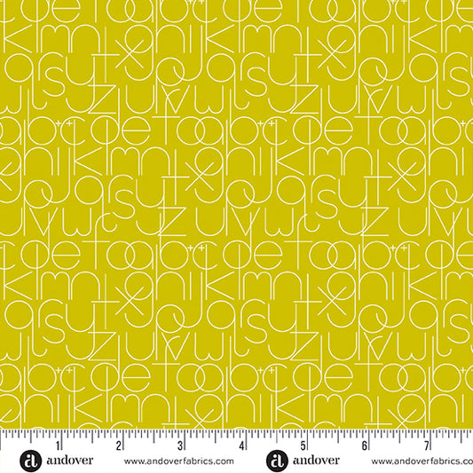 Soliloquy - Enough in Chartreuse PRE-ORDER SHIPS IN SEPTEMBER (Half Yard Cut) by Alison Glass with Andover Fabrics