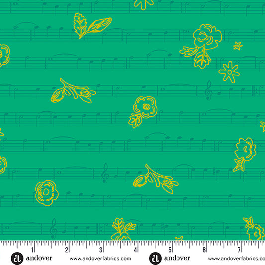 Soliloquy - Singalong in Fern PRE-ORDER SHIPS IN SEPTEMBER (Half Yard Cut) by Alison Glass with Andover Fabrics