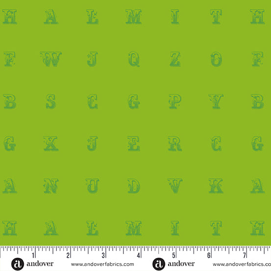 Soliloquy - Typeset in Lime PRE-ORDER SHIPS IN SEPTEMBER (Half Yard Cut) by Alison Glass with Andover Fabrics