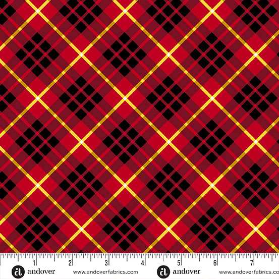 Iconic Fabric in Brick Tartan (Half Yard Cut) by Libs Elliott with Andover Fabrics