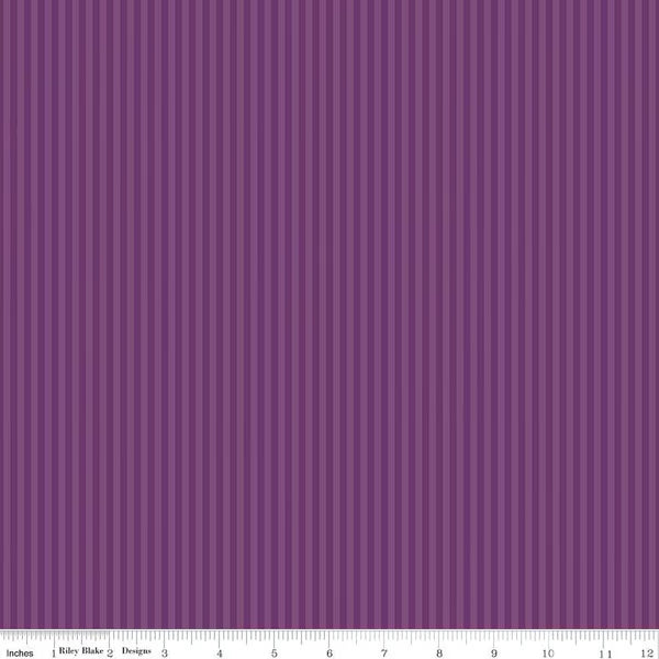 Stripes Fabric - 1/8" Tonal Stripe Eggplant PRE-ORDER SHIPS IN NOVEMBER by Riley Blake Designs