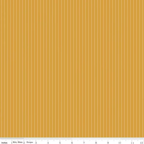 Stripes Fabric - 1/8" Tonal Stripe Golden PRE-ORDER SHIPS IN NOVEMBER by Riley Blake Designs