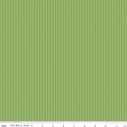 Stripes Fabric - 1/8" Tonal Stripe Green PRE-ORDER SHIPS IN NOVEMBER by Riley Blake Designs