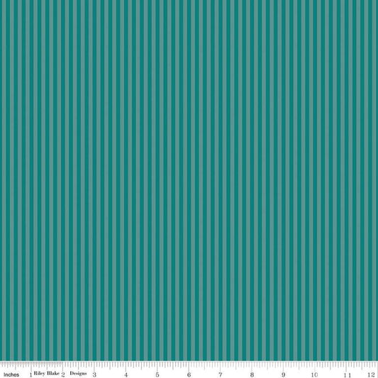 Stripes Fabric - 1/8" Tonal Stripe Teal by Riley Blake Designs