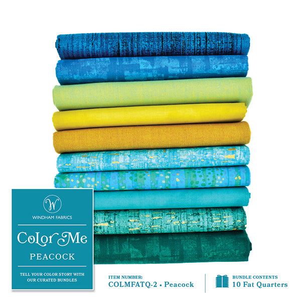 Color Me 10 Fat Quarter Bundle (Pfau) Baumwolle von Windham Fabrics