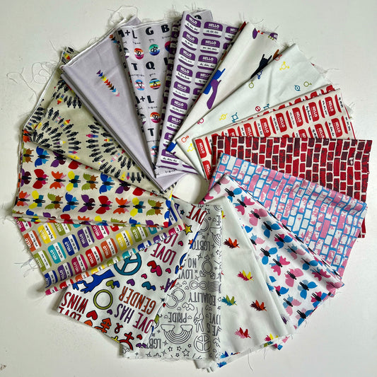 Love is Love Fabrics 15 Fat Quarter Bundle (Prints Edition) by Mx Domestic