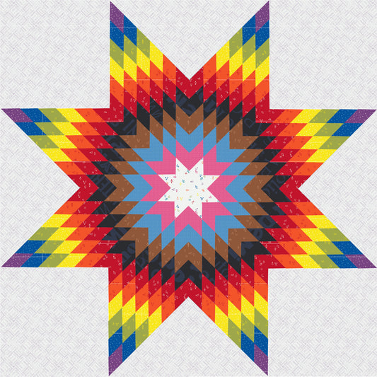 60" x 60" Lone Star Quilt Kit - Progress Pride Flag - Love is Love Fabrics - Mx Domestic