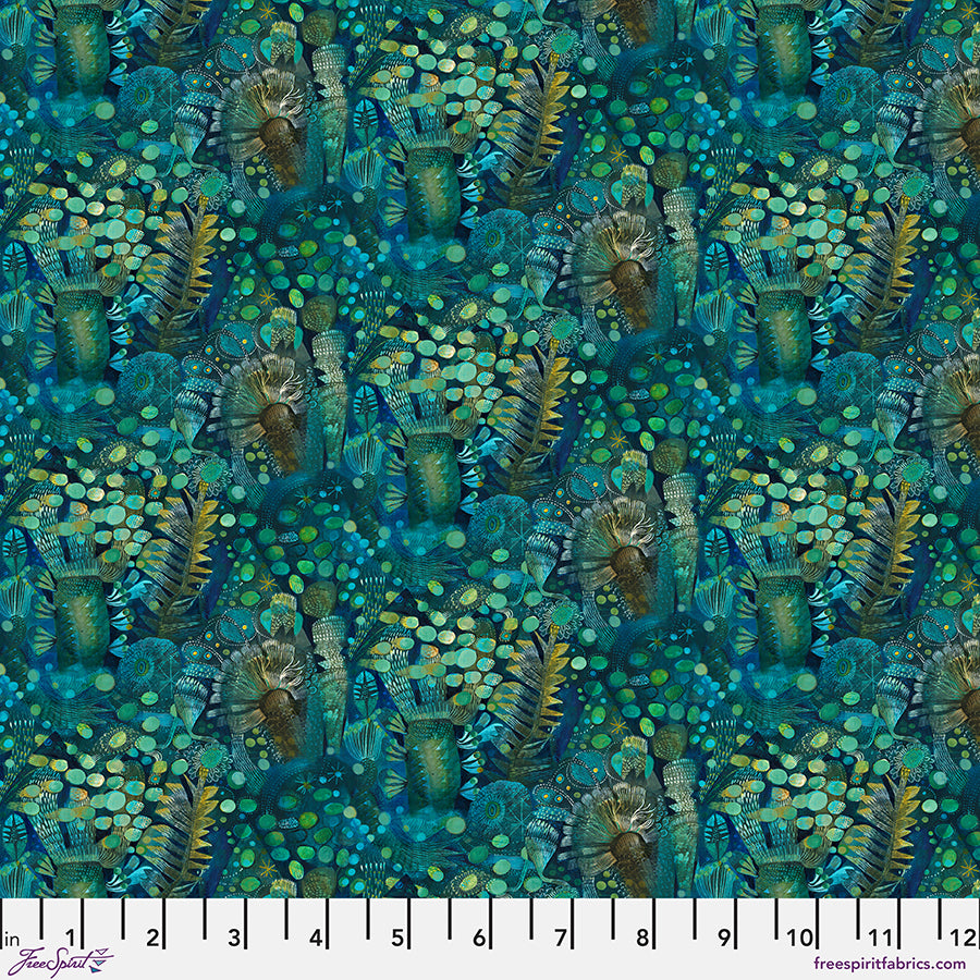 L'Heure Bleue - Aquatique - Emerald PRE-ORDER SHIPS JANUARY 2025 by Este MacLeod with Free Spirit Fabrics