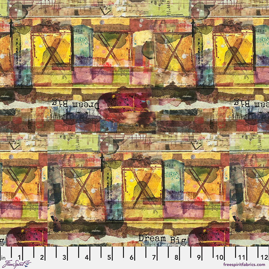 Live Out Loud Fabric - Dream Big - Kaleidoscope (Half Yard Cut) by Seth Apter with Free Spirit