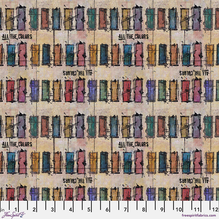 Live Out Loud Fabric - All the Colors - Prism  (Half Yard Cut) by Seth Apter with Free Spirit