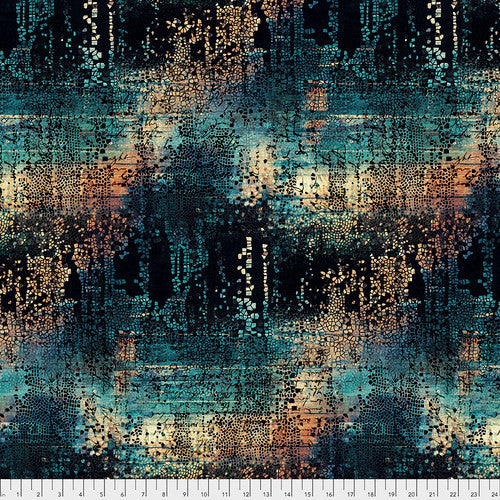 Abandoned - Fractured Mosaic - Indigo - by Tim Holtz with Free Spirit Fabrics