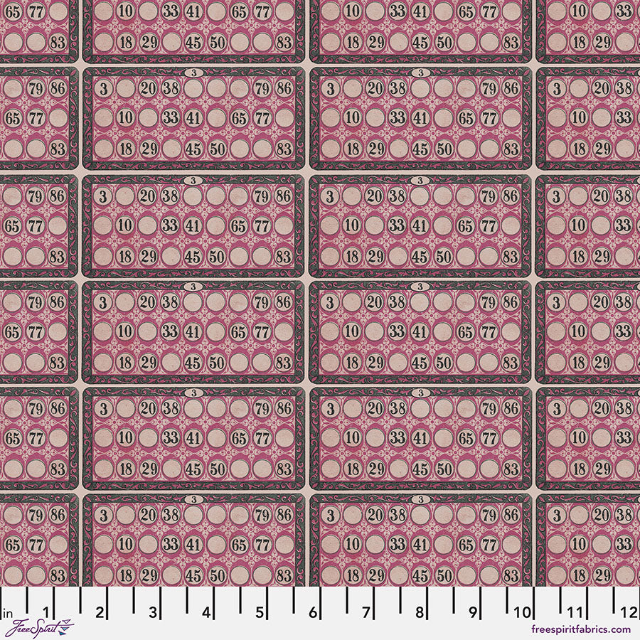 Eclectic Elements Palette Pink - Pink Numbers PRE-ORDER SHIPS IN OCTOBER (Half Yard Cut) by Tim Holtz with Free Spirit Fabrics