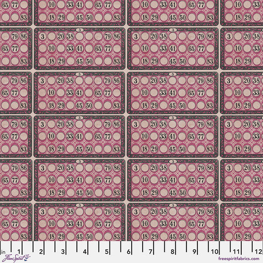 Eclectic Elements Palette Pink - Pink Numbers PRE-ORDER SHIPS IN OCTOBER (Half Yard Cut) by Tim Holtz with Free Spirit Fabrics