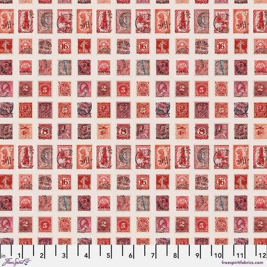 Eclectic Elements Palette Red - Stamps PRE-ORDER SHIPS IN NOVEMBER (Half Yard Cut) by Tim Holtz with Free Spirit Fabrics