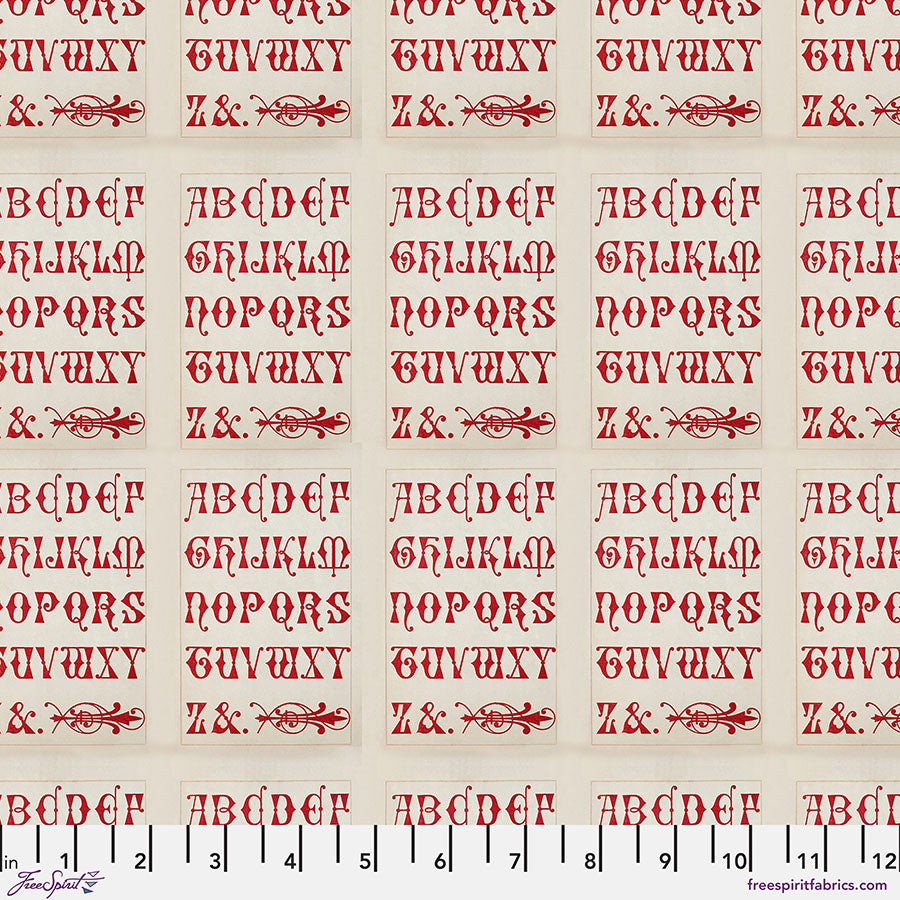 Eclectic Elements Palette Red - Typography PRE-ORDER SHIPS IN NOVEMBER (Half Yard Cut) by Tim Holtz with Free Spirit Fabrics