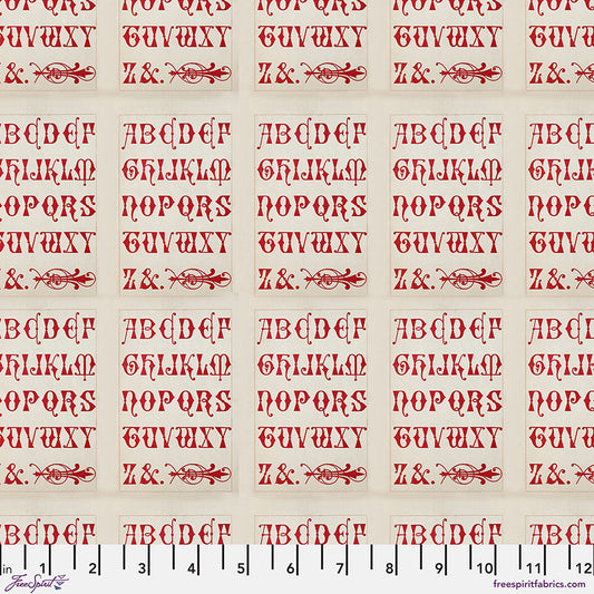 Eclectic Elements Palette Red - Typography PRE-ORDER SHIPS IN NOVEMBER (Half Yard Cut) by Tim Holtz with Free Spirit Fabrics