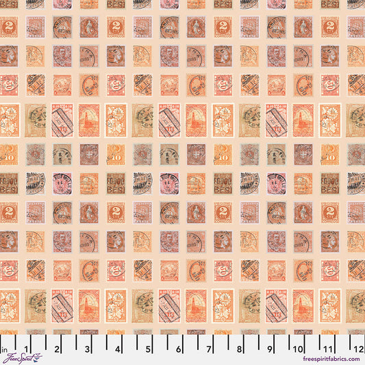 Eclectic Elements Palette Orange - Stamps PRE-ORDER SHIPS IN DECEMBER (Half Yard Cut) by Tim Holtz with Free Spirit Fabrics