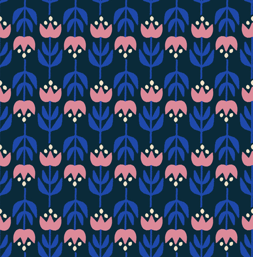 Woodland Park Fabric - Gathering - Teal Navy PRE-ORDER SHIPS IN JANUARY (Half Yard Cut) by Rashida Coleman Hale with Ruby Star Society