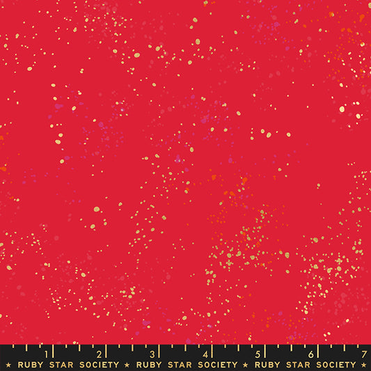 Speckled Metallic Fabric - Scarlet (Half Yard Cut) - by Rashida Coleman Hale with Ruby Star Society