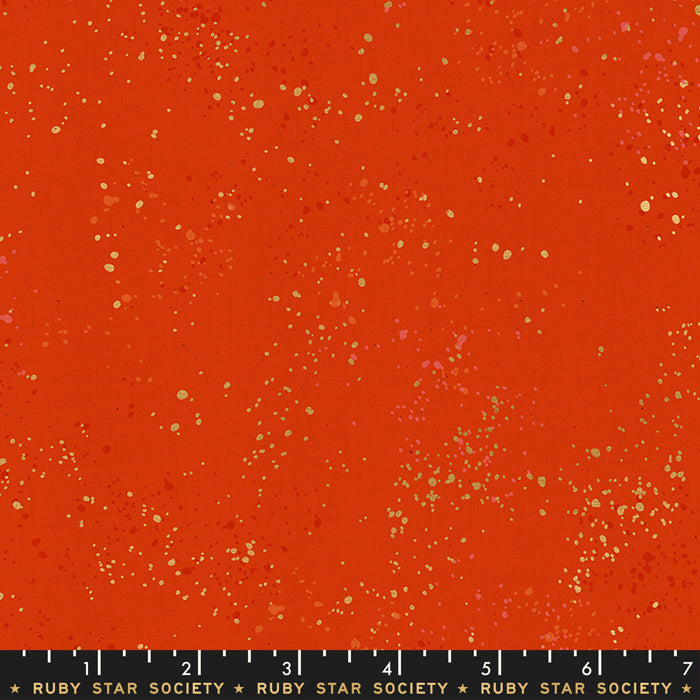 Speckled Metallic Fabric - Warm Red (Half Yard Cut) - by Rashida Coleman Hale with Ruby Star Society