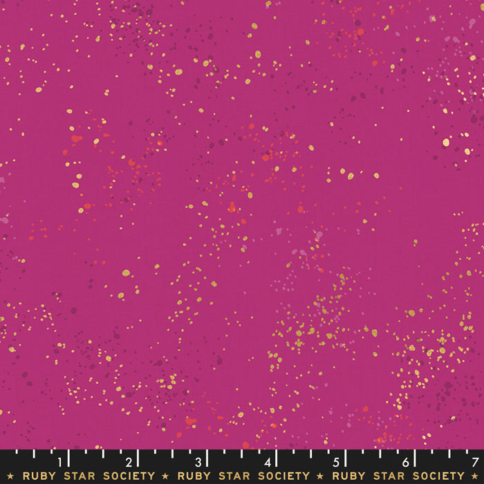 Speckled Metallic Fabric - Berry (Half Yard Cut) - by Rashida Coleman Hale with Ruby Star Society