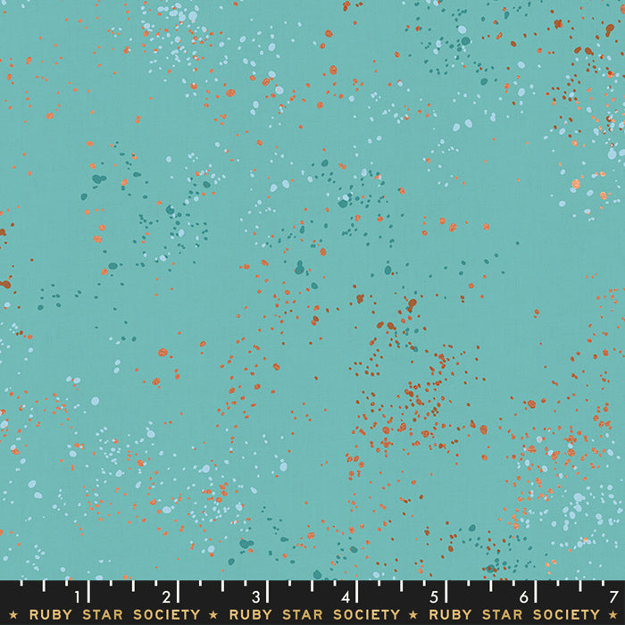 Speckled Metallic Fabric - Turquoise (Half Yard Cut) - by Rashida Coleman Hale with Ruby Star Society