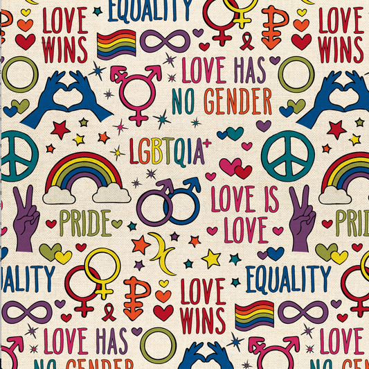 Love Wins Canvas-Stoff (Halbmeterschnitt) - Love is Love Pride Fabrics - Mx Domestic