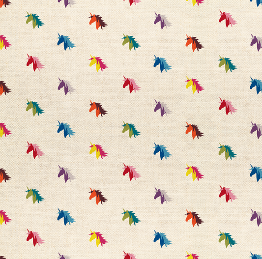 Love is Love Pride Fabrics - Magical Unicorns Canvas Fabric (Half Yard Cut) Mx Domestic