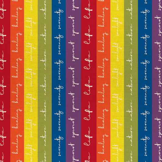 Love is Love Pride Fabrics - Pride Stripes Canvas Fabric (Half Yard Cut) Mx Domestic