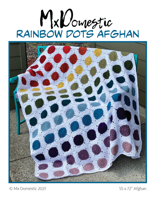 Mx Domestic's Rainbow Dots Afghan Blanket PDF Pattern