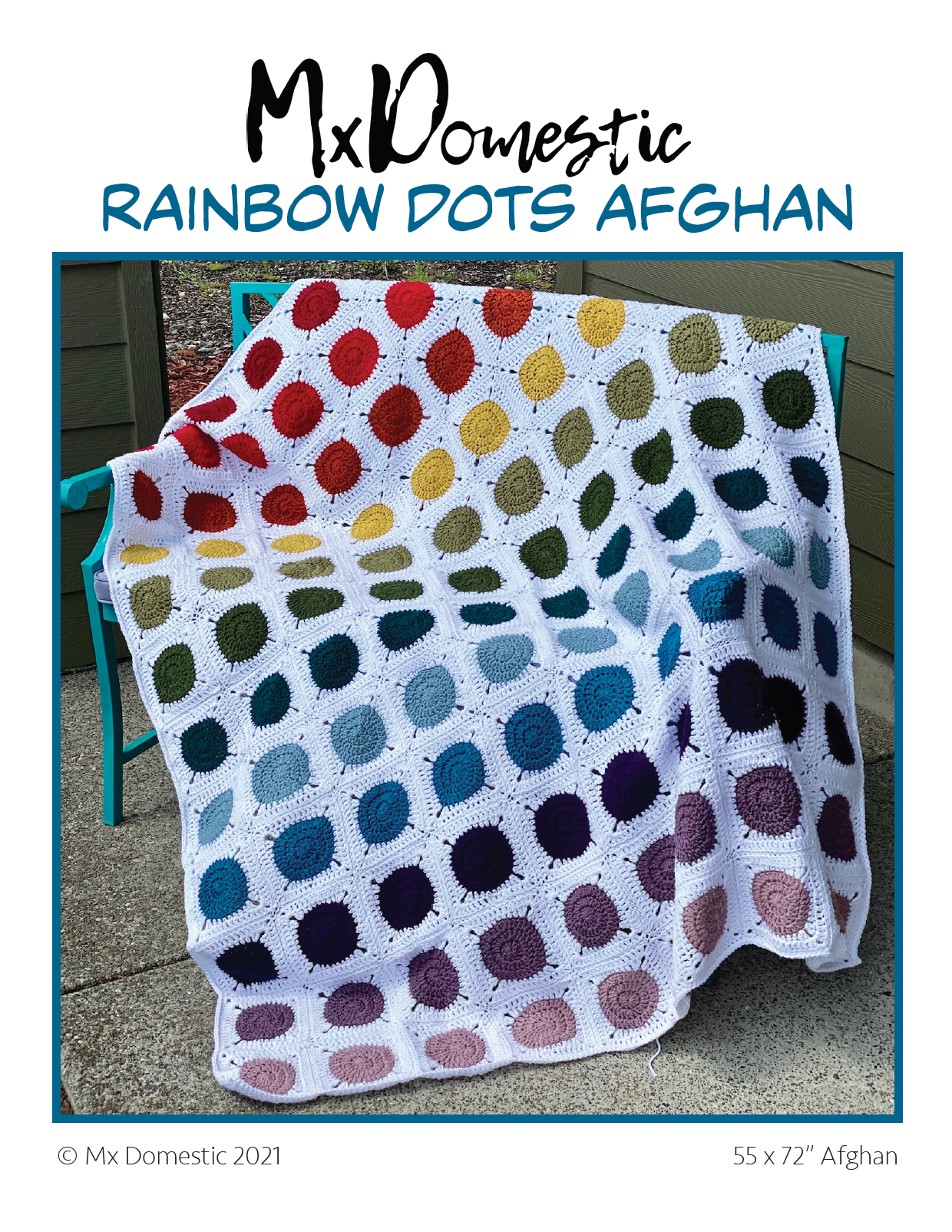 PDF-Muster für afghanische Decke mit Regenbogenpunkten von Mx Domestic