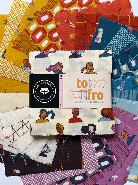 To And Fro Charm Pack (Forty-two 5" Squares) by Rashida Coleman Hale with Ruby Star Society