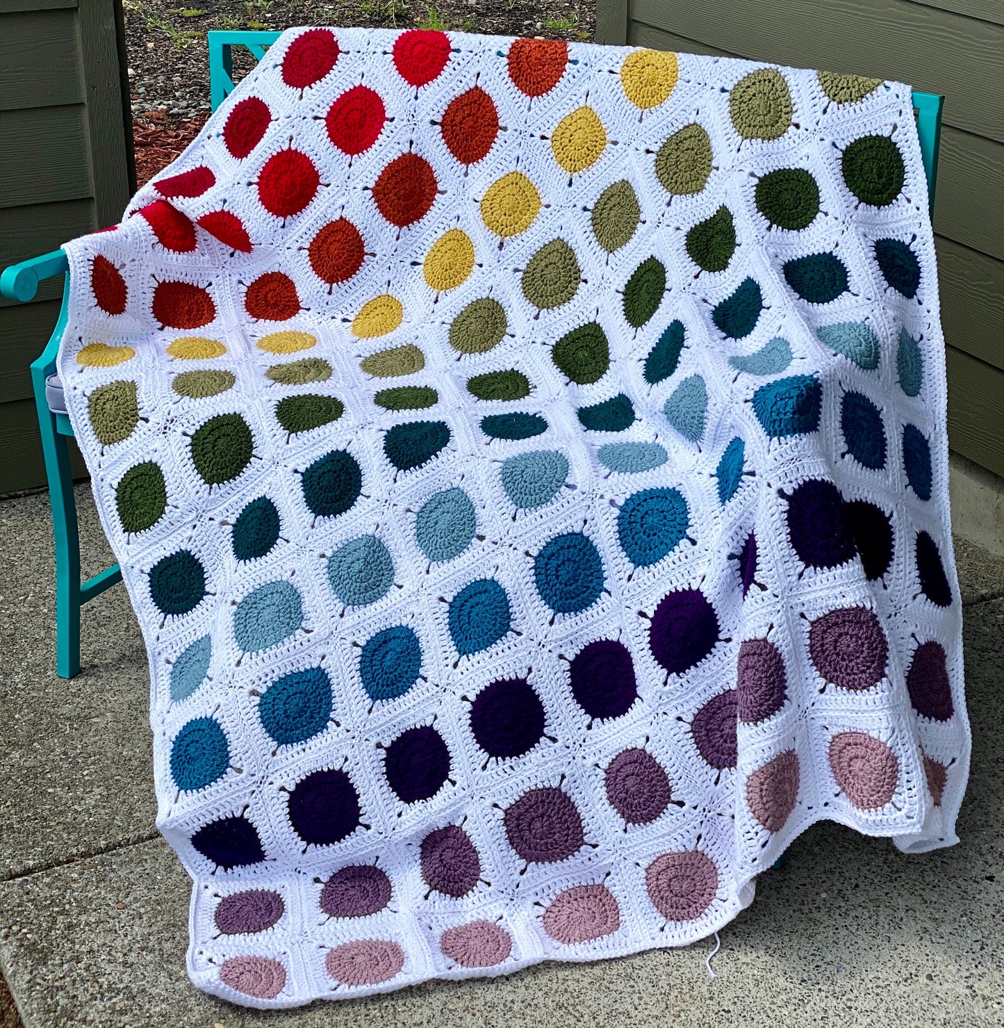 Mx Domestic's Rainbow Dots Afghan Blanket PDF Pattern