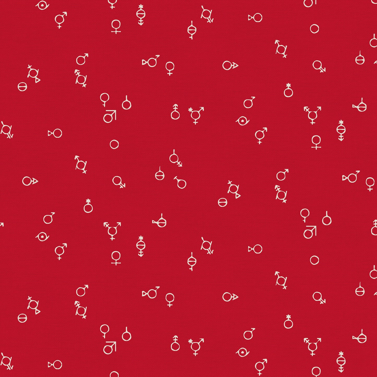 Gender Symbols Red (Half yard cut) - Love is Love Pride Fabrics - Mx Domestic