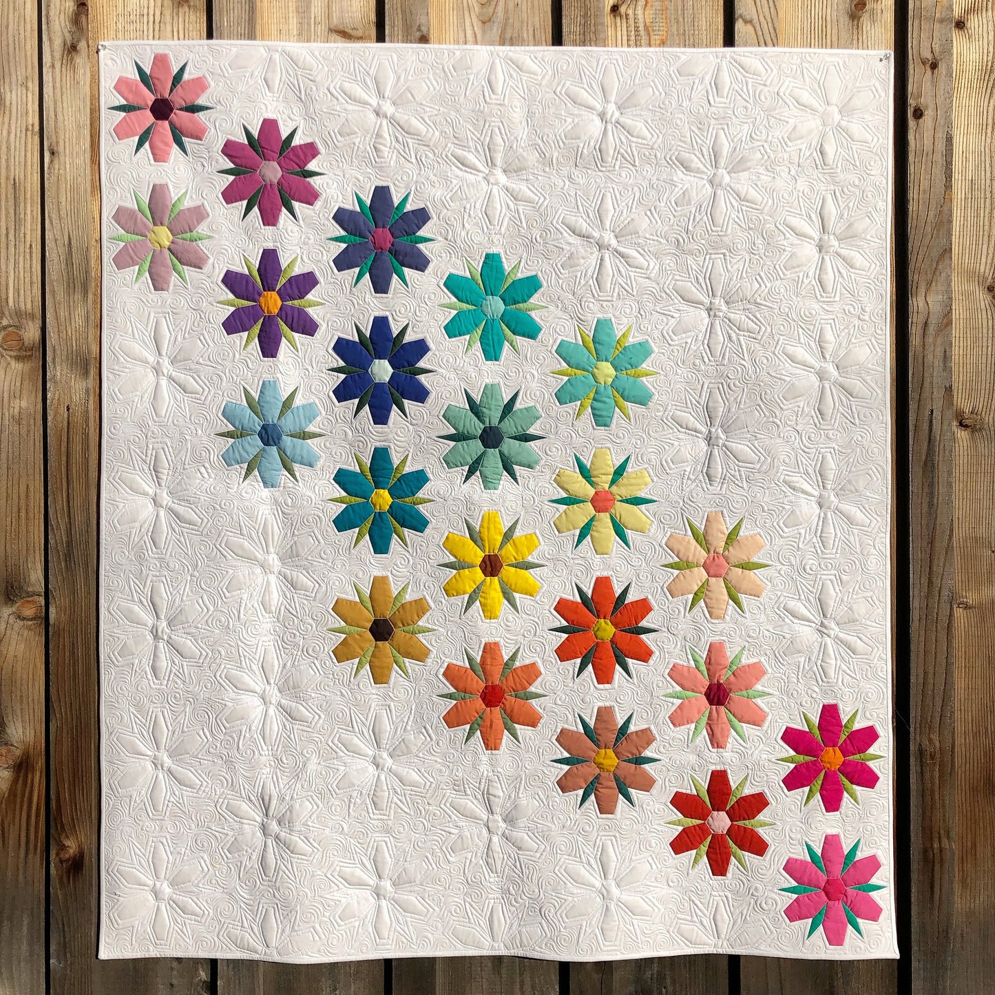 Flowermania English Paper Piecing Full Quilt (Papers Only)