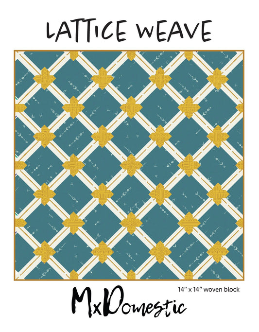 Lattice Weave PDF Pattern 14" x 14" Block by Mx Domestic