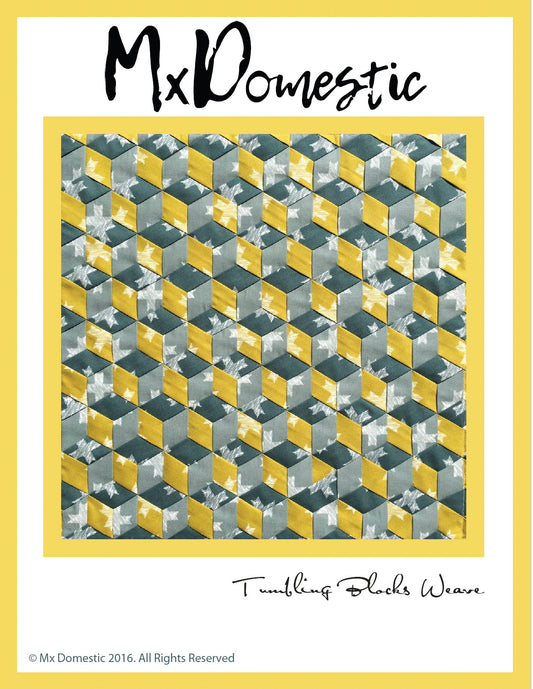 Tumbling Blocks Weave PDF Pattern 16" x 16" by Mx Domestic